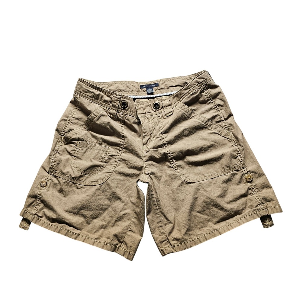 Tommy Hilfiger Cargo Shorts Womens 2 Tan Khaki Cotton Utility Casual HMN-REG